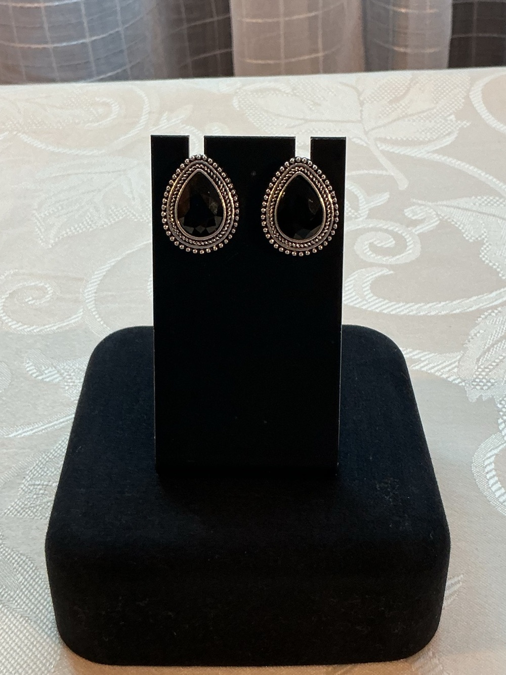 Black & Clear Faceted Seed Bead Chainmaille Silver Tone Necklace,Bracelet,Earrin - Picture 10 of 11